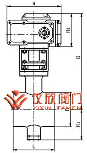 電動(dòng)V型球閥外型尺寸（對夾式）