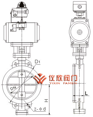 D671H氣動對夾式蝶閥