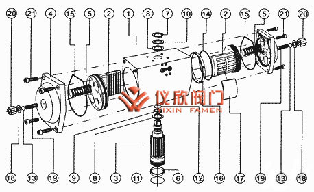 GT型氣動(dòng)執(zhí)行機(jī)構(gòu)主要零件圖