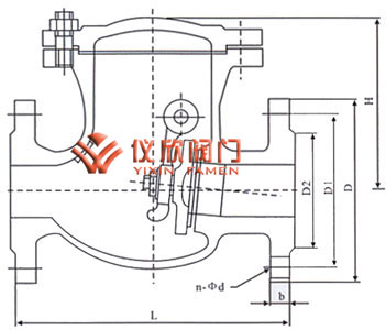 H44旋啟式止回閥尺寸圖